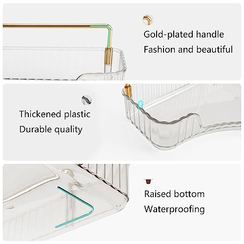 YCIA&DONE Corner Bathroom Counter Organizer, Makeup Organizer for Vanity, Skincare Cosmetic Perfume Tray, Corner Countertop Shelf Rack Storage for Bathroom Kitchen 2 Tiers (Clear White) - color: White, size: 2-Tier