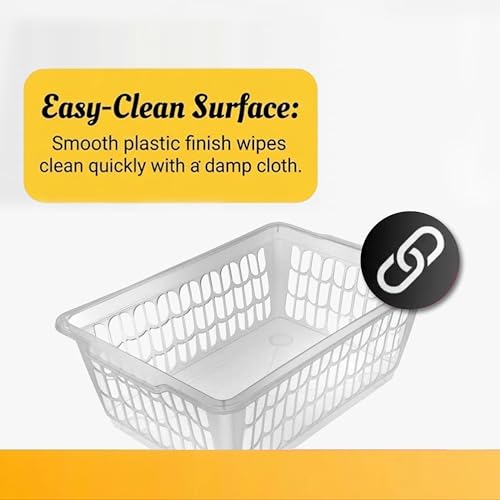 YBM HOME Plastic Perforated Storage Basket Bin Office Drawer, Shelf Desktop Countertop Tray Organizer 32-1188 (12, clear) - color: Clear, size: Pack of 12