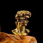 CHOVY Binary David Peep into The Future Sculpture Retro Style Made of Solid 100% Brass Handcrafted Ideal for Home Decor Desk Ornaments Collectible Crafts Office Scene Setters & Artistic Decorations - style: Dual David