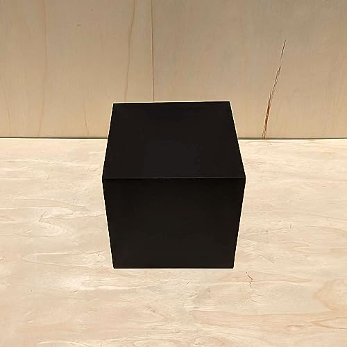 14" x 14" x 14" Matte Black Display Cube Square Pedestal Stand Riser Column Pillar Table Centerpiece