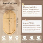 1PCS Bamboo Bathroom Trays - Suitable for The Bathroom,Kitchen,Breakfast Tray and Decorative Tray (8.46 in * 4.53 in) - size: 8.5" x 4.5" x 0.4"
