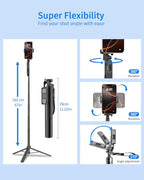 Auto Face Tracking Tripod 360° Rotation, 67" Tripod for iPhone Selfie Stick,Phone Tripod Stand Holder with Remote Gesture Control,No App, for Live Video Tiktok Live Vlog Streaming Video