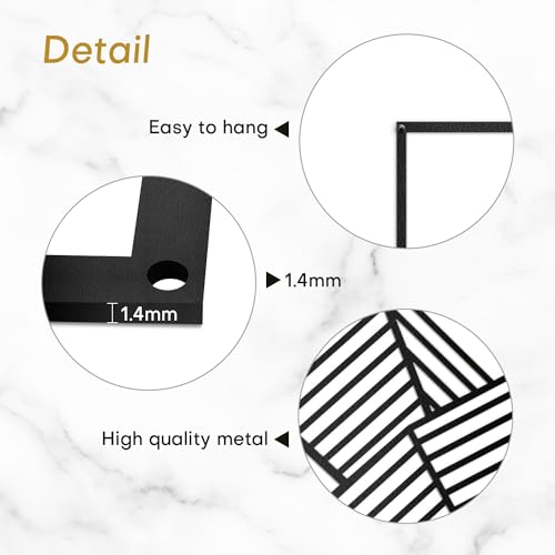 SIGNLEADER Metal Wall Decor Mountains Triangle Line Minimalist Modern Luxury Wall Sculpture Hangings 3D Statue Home Decoration for Living Room, Bedroom, Bathroom, Kitchen, Fireplace, Office - 18" Black - color: Gry17-2405-m17, size: 18" Black