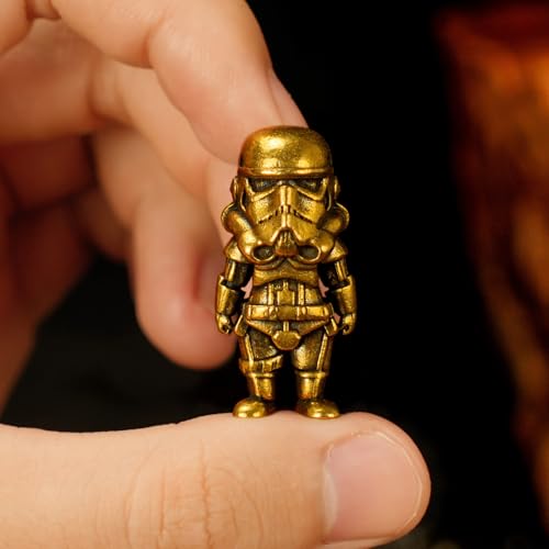 CHOVY Antique Brass Robot Figurine – Heavyweight Solid Brass Retro Decor, Biomechanical Art Sculpture for Collectors, Unique Steampunk Gift for Men’s Workspace - color: Biochemical Robot