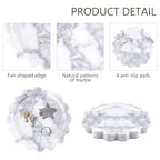 Round Marble Tray with Scalloped Edge, Natural Small Marble Tray for Decorative Jewelry Candle Lotion - style: Round