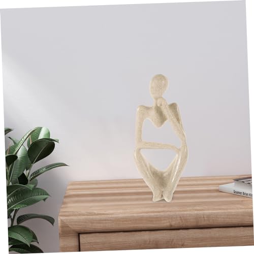 Homoyoyo Thinker Abstract Sculpture Thinker Statue for Living Room Office and Desktop Decor Minimalist Figurine Smooth for Modern Aesthetic Home Decoration