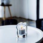 WGVI Clear Glass Heart Tea Light Votive Candle Holder, Width 3", Height 4", Clear Small Slant Cut Heart Glass Candleholders, Tiny Container, Valentine Gift, Tabletop Décor, 1 Piece - size: Clear Heart 4"H