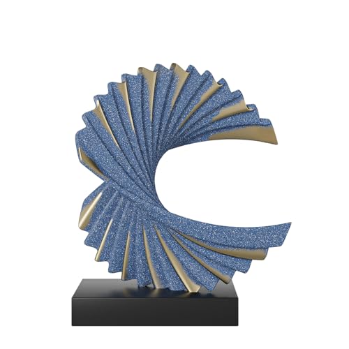Ocean Wave Sculpture Modern Funky Decor Wave Sea Ornament, Resin Statue Home Decor Abstract Statues Office Desk Decor Shelf Decor Accents for Men(Dark Blue) - color: Blue, size: Wave Statue