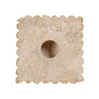 Bloomingville Decorative Marble and Travertine Candle Holder, White and Natural