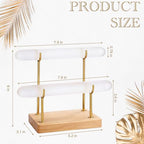 RattanView Selenite Bracelet Holder Display Stand Crystal Healing Goth Bracelet Display Stand Detachable Jewelry Wrap Watch Organizer Holder with Wooden Base for Bangles Charging Clean (2 Tier) - style: 2 Tier