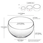 WGV Slant Cut Bowl Glass Vase, Width 11", Height 9.5", Clear Terrarium, Candy Dish, Fruit Jar, Floral Container for Wedding Party Event, Home Office Decor, 1 Piece - size: Slant Bowl 9.5"H
