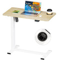 BIZUM Small Electric Standing Desk Bedside Table with Hidden Wheels 31.5 x 15.8 Inch Adjustable Computer Laptop Office Desk, Maple - color: Maple