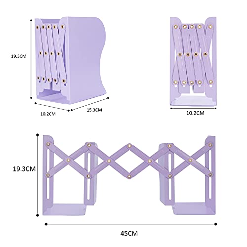 Aobopar Metal Bookends - Heavy Duty Book Holders for Shelves, Office, Home & School Use (Purple) - color: Purple