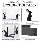 Geelin Bunny Metal Bookends Set of 2 Styles Easter Cute Rabbit Book Ends for Bookshelf Decor Organizer for Home Office Desk Gift for Rabbit Lovers Readers Teachers Friends Easter - style: Bunny
