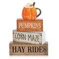 Lineshading 4 Pcs Thanksgiving Decorations for Home Thanksgiving Tiered Tray Decor Fall Cream Cups Table Decor Fall Centerpiece Rustic Cream Cups Block Sign Autumn Decorations for Home Kitchen Shelf - style: Cup