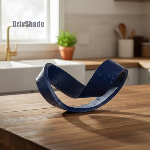Geometric Knot Sculpture, Modern Coffee Table Decor Abstract Figurines, Boho Home Decor Statue for Shelf, Living Room, Office Desktop, Bedroom, Bookcase Decorative (Blue) - color: Blue