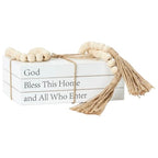 Decorative Books for Home Decor, White Faux Books for Decoration, Rustic Farmhouse Stacked Display Books (God Bless This Home and All Who Enter) - style: God Bless This Home and All