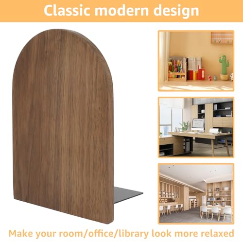 Wood Book Ends, Non Skid Desk Book Stands, Decorative Books Holder Creative BookStopper Sturdy Desk BookEnds to Hold Heavy Books Beech Bookend Supports for Office Home School(Piner) - color: Piner