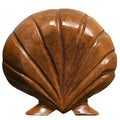 Seashell Teak Sculpture Home Décor Seashell Teak Sculpture for Shelf Good Gifts for Decoration,7.9"X8.7"X1.6"