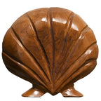 Seashell Teak Sculpture Home Décor Seashell Teak Sculpture for Shelf Good Gifts for Decoration,7.9"X8.7"X1.6"