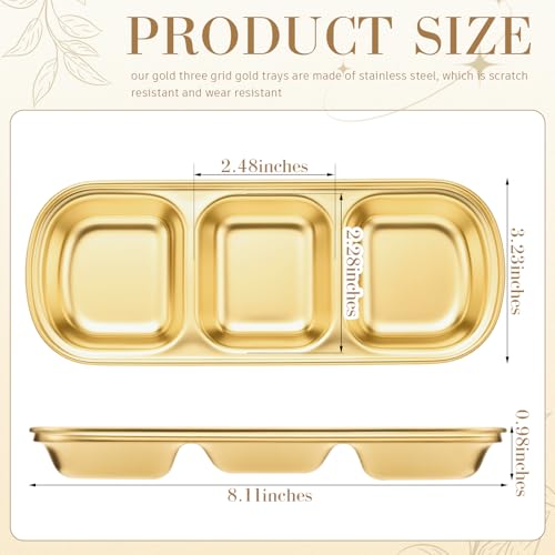 Teenyyou 4 Pcs DIY Esthetician Bowls Face Mask Tray Esthetician Supplies Stainless Steel Gold Compartment Serving Tray Women Skincare Products for Spa Salon Aesthetician Beauty, Nail Art (Medium) - color: Gold, size: Medium