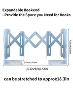 MSDADA Adjustable Bookends, Bookends for Heavy Book, Expandable Book Organizer for Office, School, Libraries, Extends up to 19 inches (Light Blue) - color: Light Blue