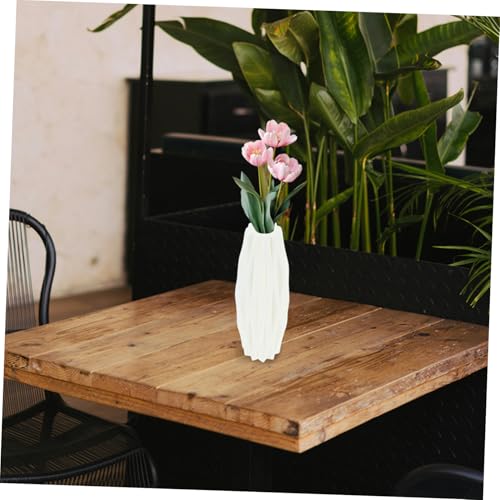 Wakauto Modern Nordic Style White Vase Creative Simplicity Flower Container Decorative Minimalist Home Desktop Ornament for Bouquets and Greenery
