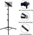 Ipad Tripod Stand, Height Adjustable iPad Stand Floor, Tablet Holder Stand with 360 Degree Rotating Tablet Mount for ipad Pro12.9, iPad Air and Other Device Within 9.5-14.5 Inch