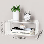 Acrylic Floating Nightstand, Bedside Table, Nightstand Shelf Wall Mounted Bedside Shelf (Clear, Small) - color: Clear