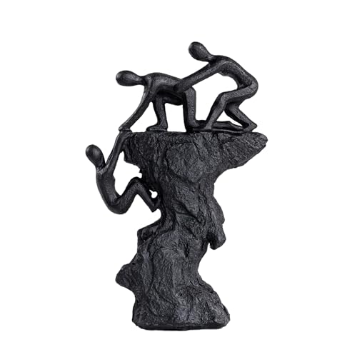 Hebdids - Abstract Wall-Climbing Sculpture in Matte Black,Living Room and Office Dynamic Climbing Wall Character Decoration, Black Statue, 8.27 x 5.12 x 1.97inches Elegant Black Home Decoration Gift - color: Straight Climbing