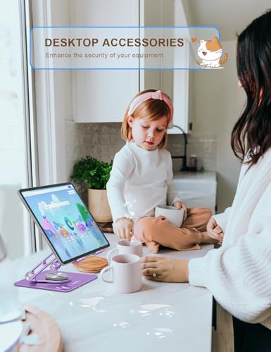 Aoviho Tablet Stand 360° Rotating Aluminum Holder - Adjustable, Portable & Foldable Monitors Stand for iPads, Compatible with 4-13.3" Tablets, Purple - color: Purple