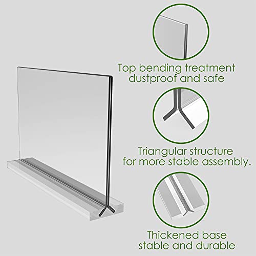 newnewshow Acrylic Sign Holder 8.5x5.5 Inch 3 Pack Horizontal T Shape Double-Sided Desktop Display Holder. (Optional 8.5x11 8.5x5.5 5x7 Horizontal and Vertical) - size: 3 Pack 8.5*5.5