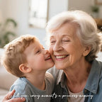 NAN ZAI NAN FANG Grandma Birthday Gifts Thoughtful Valentine Christmas for Grandma 5.9" Resin Sculpture Hand-Painted Grandmother Gifts from Grandkids Statues for Home Decor(Frame for Free) - style: Grandma and Child Set