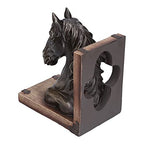 MINGZHE Horse Head Art Bookends Horse Head Sculpture Multifunctional Horse Head Sculpture Resin Horse Bookends Horse Bookends Horse Wall Art for Home Living Room(BS20900 Bronze Horse (Single))