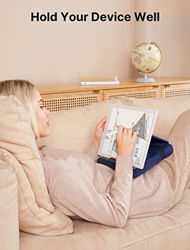 JSAUX Tablet Pillow Stand, Tablet Stand Holder Dock for Lap, Bed and Desk Compatible with iPad Pro 11 10.5 9.7 10.2 Air Mini, Kindle, Tablets, Phones, E-Reader, Books and More 4-11'' devices Navy Blue - color: Navy Blue