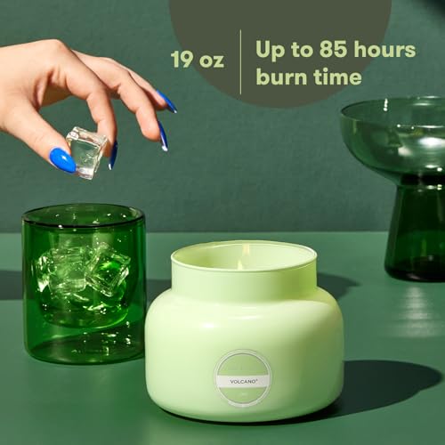 Capri Blue Volcano Scented Candles - Luxury Candles for Home Scented with Tropical Fruit & Sugared Citrus - Long Lasting Soy Wax Blend - Signature Glass Jar (Iced Matcha Green, 19 oz) - color: Iced Matcha Green, size: 19 oz
