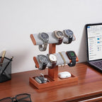 ProCase Wood Watch Display Stand Holder for Men, Wristwatch Tower with T-Bar Design, Hanging Watch Rack, Wooden Wrist Watch Tree - color: Lightbrown, size: 2-Tier
