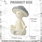 Meditation Mushroom Resin Statue - Cute Meditation Mushroom Statue for Desk Living Room Resin Figurine for Home Patio Office Decoration Cute Plant Statues for Tabletop Garden Backyard Decor - style: Meditation Mushroom A