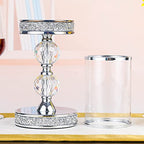 Candle Holders for Pillar Candle, Pillar Crystal Candle Holders, Candlesticks Holder for Wedding, Dining Coffee Table, Centerpieces, Home Decor CH00XM - size: 2 crystal balls