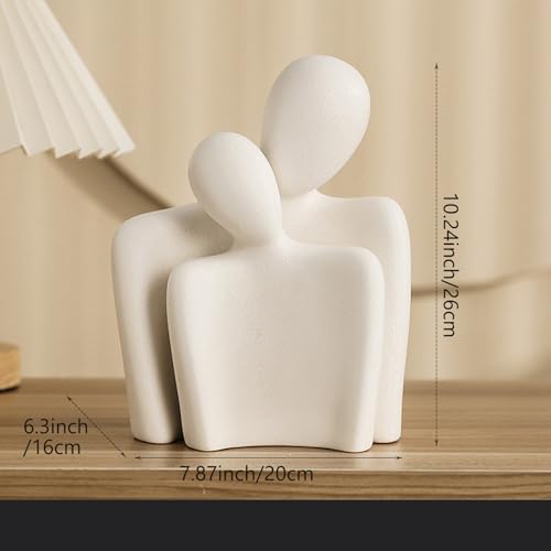 Ceramic Couple Statue Modern Shelf Decor Knick Knacks for Shelves, Valentine's Day Wedding Gifts, Home Decor for Living Room, Bedroom, Bookshelf & TV Stand (XL) - size: XL-10.2in