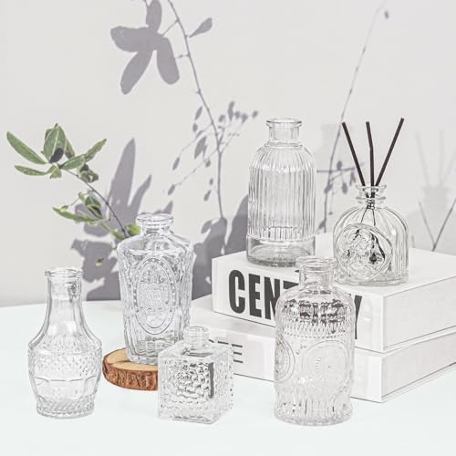 40Pcs Glass Bud Vase Set,Small Flower Vase for Tables Centerpieces Decor, Mini Vintage Clear Vase for Home,Wedding,Party Decorations