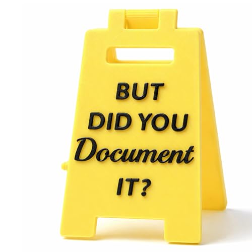 But Did You Document It 3D Printed Reminder Desk Sign, Practical Office Decor Organizational Workplace Prompt for Team Leads, Detail-Oriented Workers, Easy Display Home Office Essential Workplace Gift - color: Document