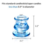 NITIME 12pcs Blue Candlestick Holders, Blue Glass Candle Holders for Pillar Candles, Taper Candle and Tealight Candles, Taper Candle Holders for Wedding, Table Centerpiece - color: Blue