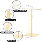 Purse Display Stand T Shaped, Countertop Jewelry/Scarf/Handbag T-Bar Display Stand, Tabletop Double Hook Hanging Stands for Long Necklaces, Metal with Adjustable Height - Gloden - color: Golden