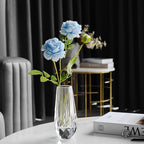 Kitcom Flower/Bud Crystal Vase Decorative Vases for Home or Wedding, Outline Dimensions W3.1''xH7'', Clear with Gift Box - size: Large