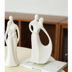 White Couple Statues Home Decor Ceramic Small Couple Statue Love Statues and Figurines Couple Gifts for Valentine