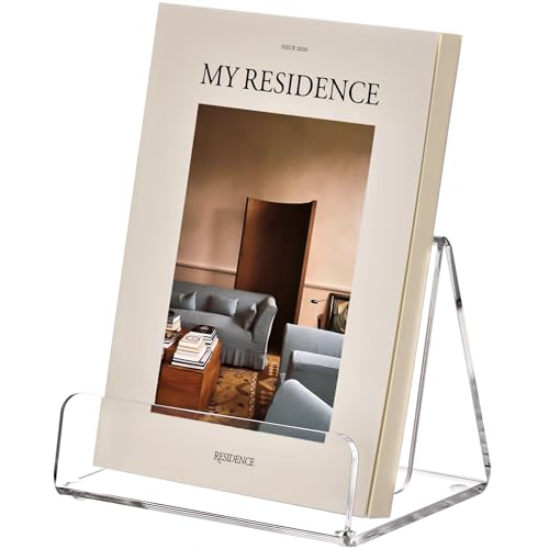 HeZone Acrylic Brochure Holder 5x6 Inch,Clear Pamphlet Holder Display Stand for Trifold 4&5&6 Inch Flyers,Pamphlets,Booklets,Menu,Leaflets for Office,Home,Store,1 Pack,A5