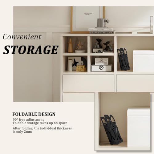 Book Ends,12 Pair Bookends Metal Bookend (Folding Book Ends 12 Pair) - size: Folding Book Ends 12 Pair
