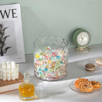 6" Wide 6" High Decorative Glass Cylinder Vase with Dimpled Circle Pattern, 8 Inch Tall, Clear (1, 6"x6") - size: 6"x6"