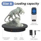 Remote-Controlled Motorized Turntable,Heavy Duty Motorized Rotating Display Stand,Speed-Adjustable Rotating Platform,Multi-Mode 360° Photography Turntable for 3D Scan,Photography(23.6in/Black) - size: 23.64inch/Black/500Lbs Load